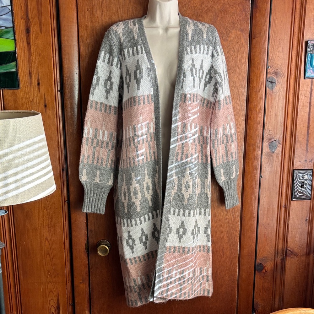 MARLED Cozy Patterned Open-Front Cardigan new size M